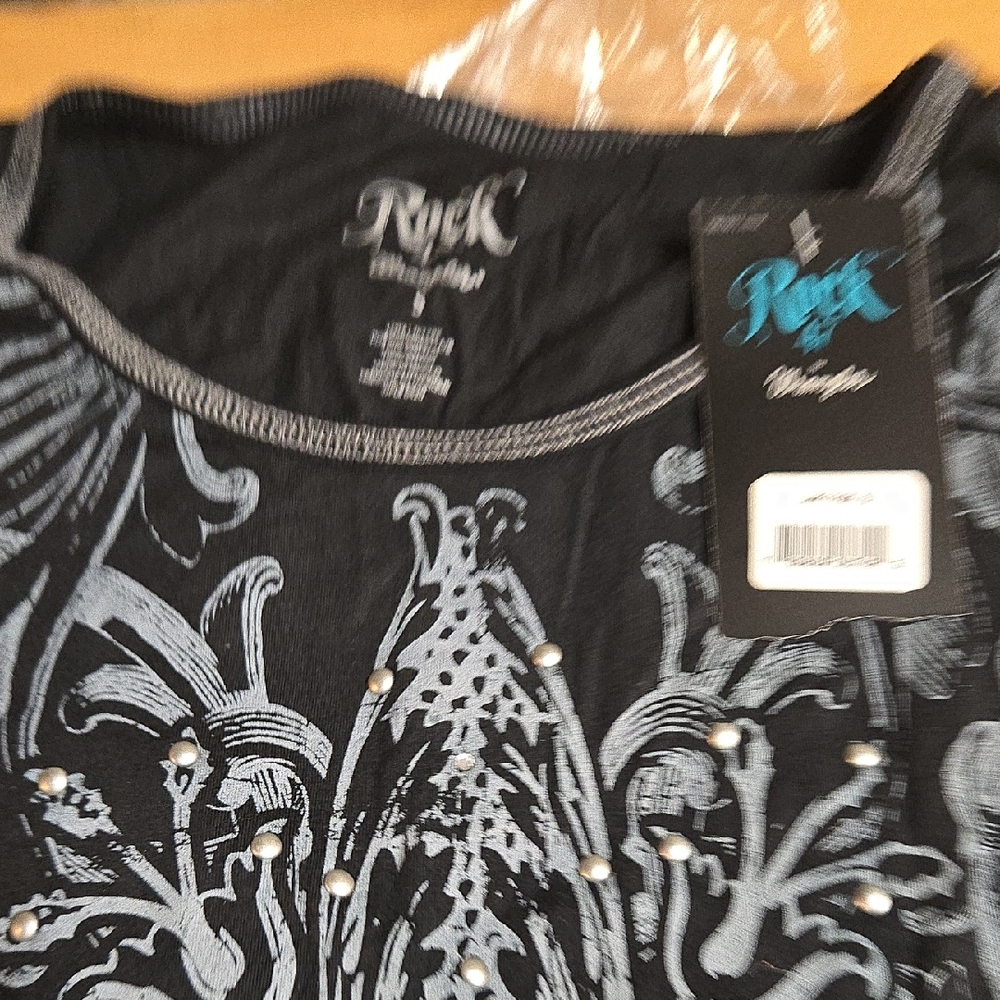 Rock Revival Black and Gray Graphic Tee